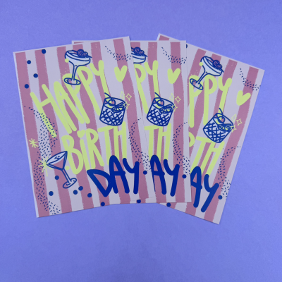 Happy Birthday Cocktails Card