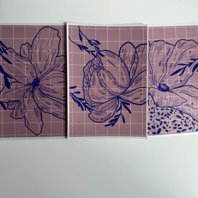 Pack 3 affiches A4 fleurs